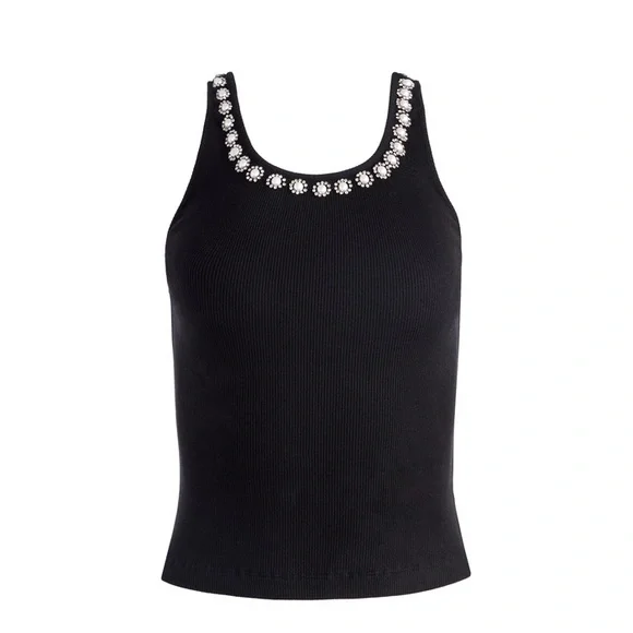Alice + Olivia KORI EMBELLISHED RIBBED TANK - Picture 5 of 7